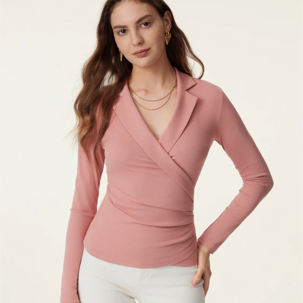 OGL Blush Pink Wrap Blouse